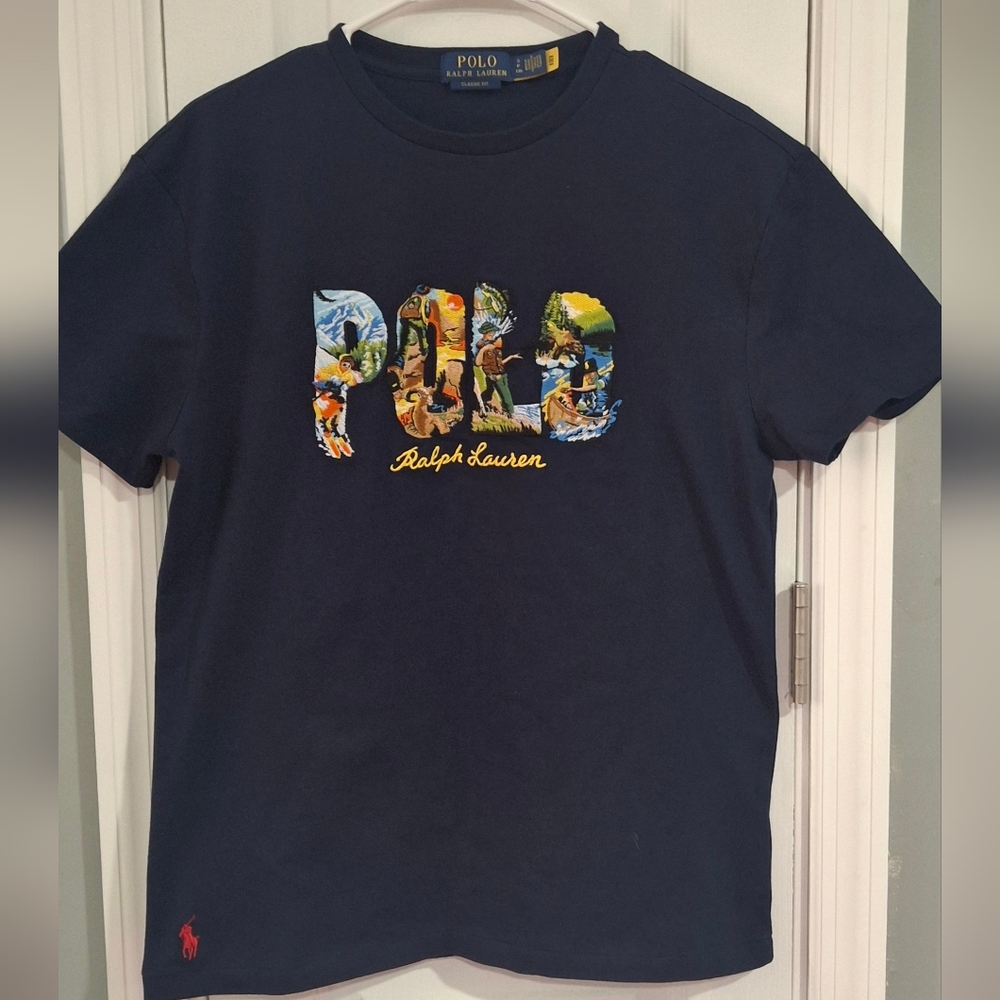 Ralph Lauren Mens Navy Graphic Tee